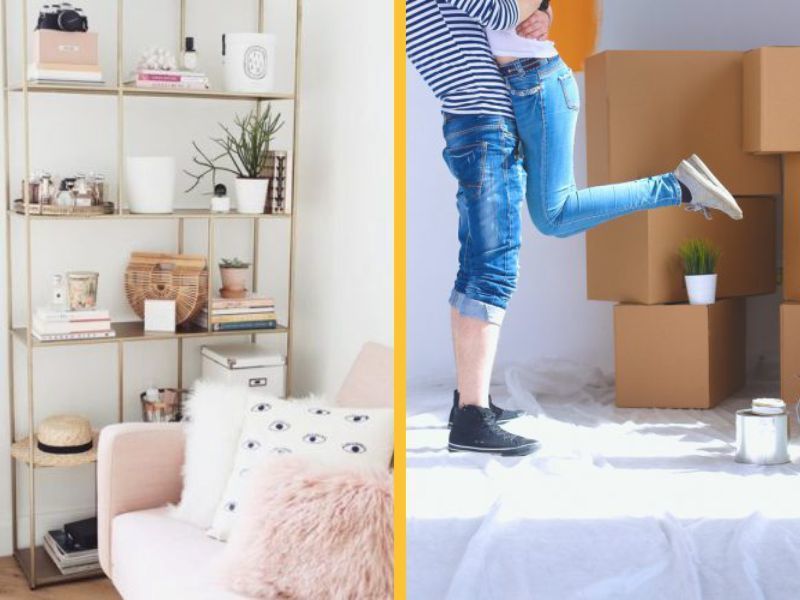 Yeşil, beyaz ve mavi renk kombinasyonuyla dekore edilmiş, iç açıcı ve canlı bir salon.