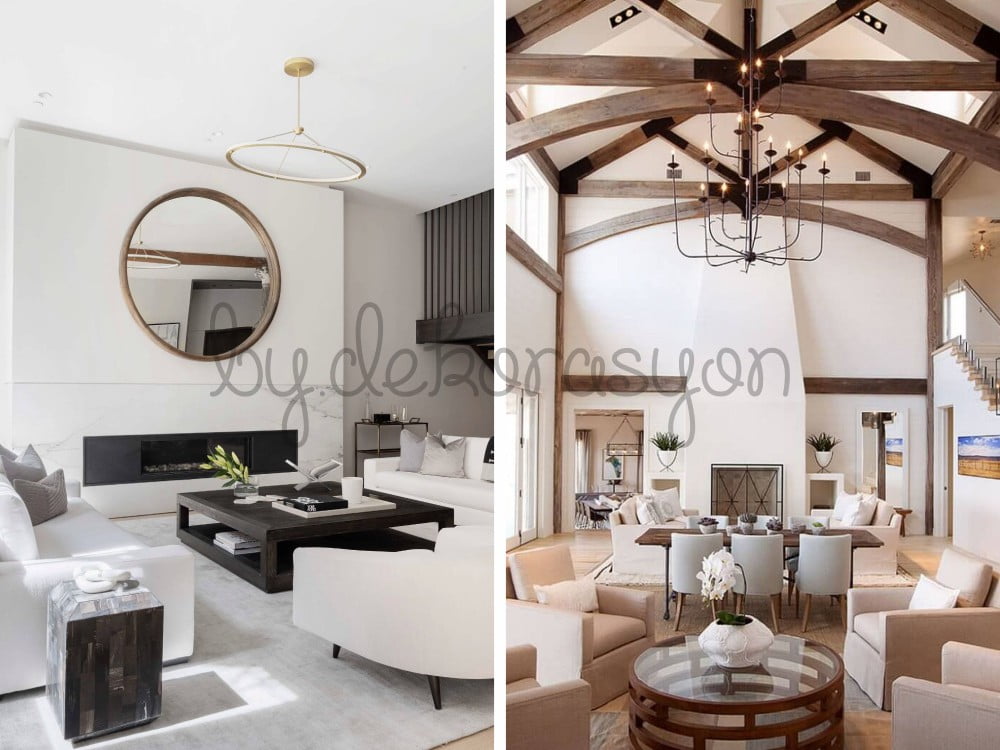 Modern bir dekorda kullanılan metal objeler ve aksesuarlar