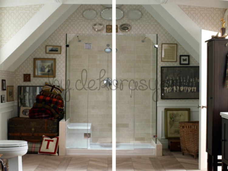 Klasik tasarımlı, parlak altın rengi bir banyo bataryası