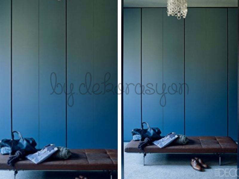 Ayakkabı tasarımcısı Brian Atwood'un ayakkabı koleksiyonunu sergilediği dolap