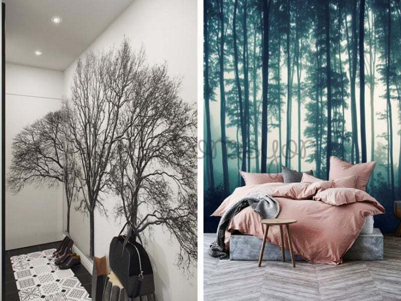 Lüks bir dokuya sahip kumaş duvar kağıdı detayı