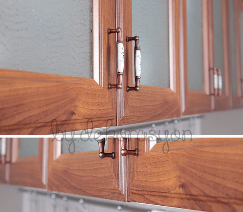 Kelebek Mutfak Vanessa modelinde İtalyan Cevizi dolapların genel görünümü