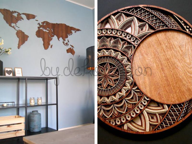 Lazerle kesilmiş ve boyanmaya hazır duvar süsü