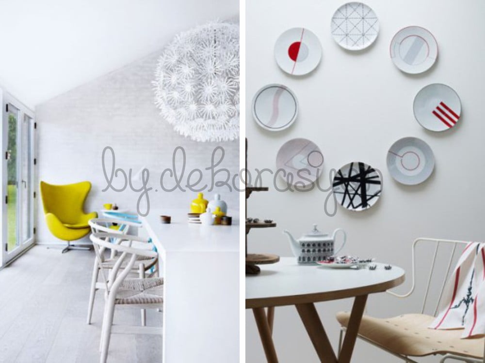 Yemek masası etrafında kullanılan farklı model ve renkte sandalyeler