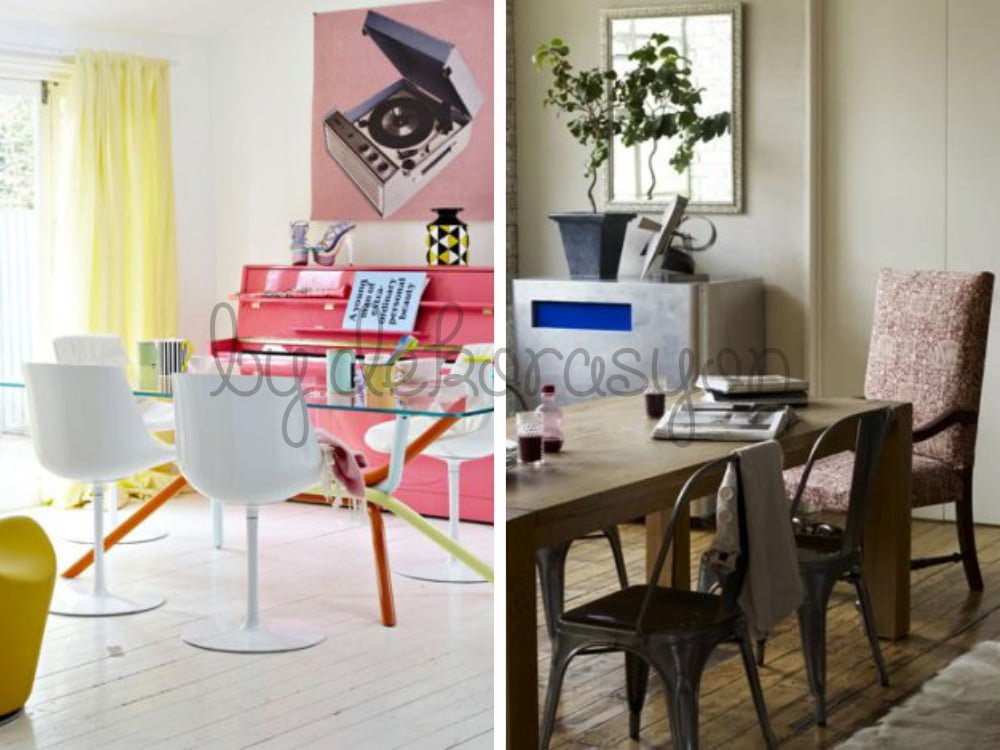 Yemek masasının üzerine sarkıtılmış modern bir aydınlatma ünitesi