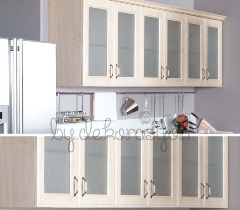 Vanessa Naturel mutfakta mat antrasit dolap kapaklarının detayı