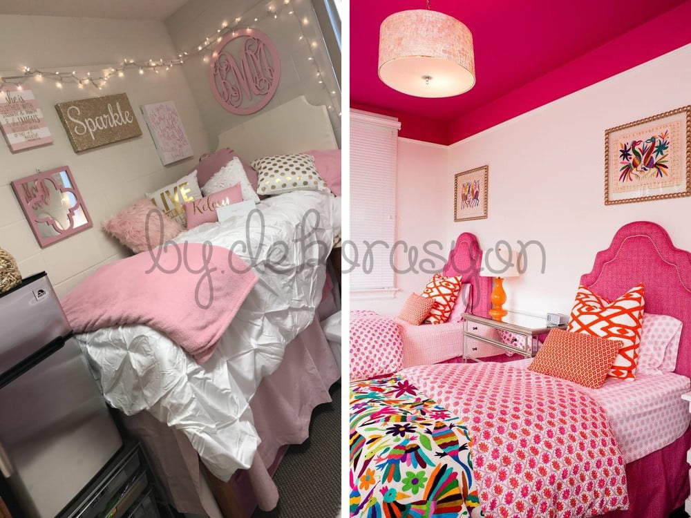 Kalp şeklinde yatak başlığı olan kız çocuk odası