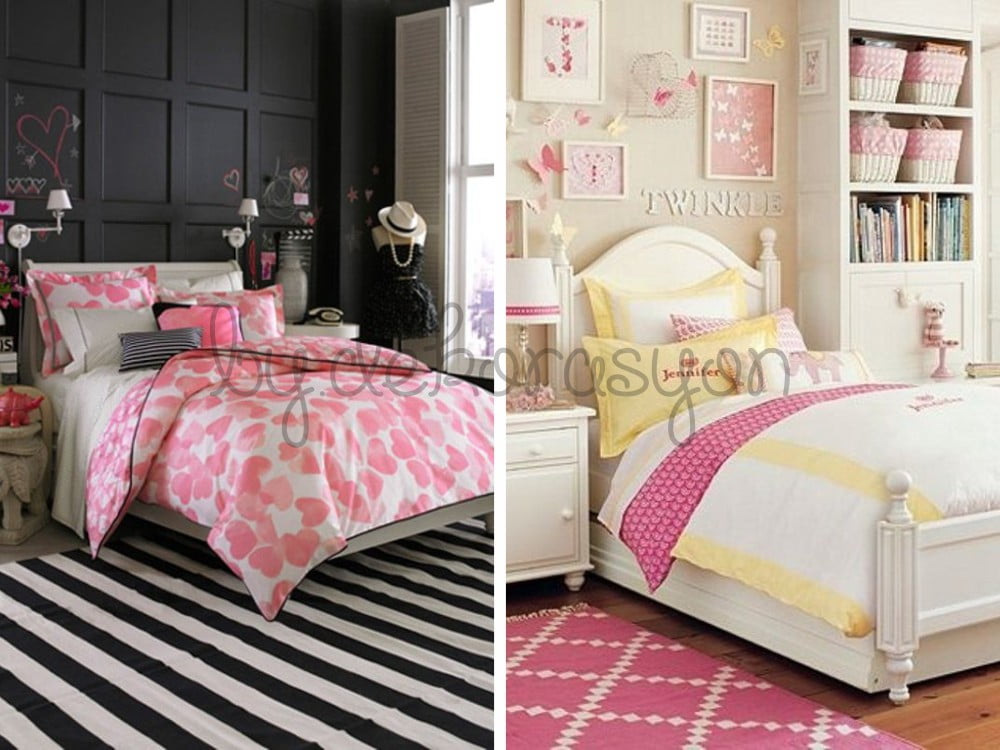 Çalışma masası olan fonksiyonel kız çocuk odası