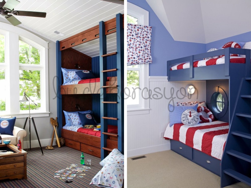 Ev şeklinde tasarlanmış Montessori ranza