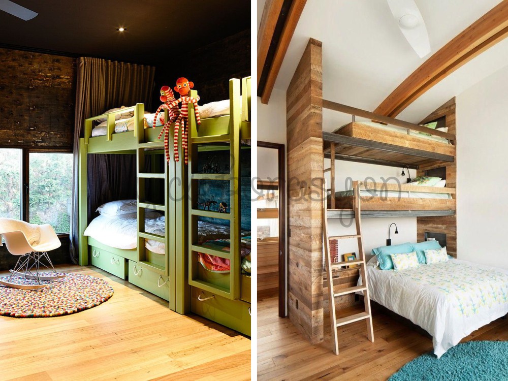 Renkli ve eğlenceli bir ranzalı oda dekorasyonu