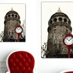 Canvas-Duvar-Saati-Galata-Kulesi