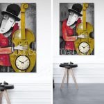 Canvas-Duvar-Saati-Gitar-Tablo