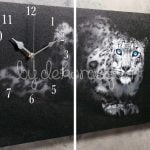 Canvas-Duvar-Saati-Kaplan-Figurlu-Tablo