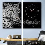 Canvas-Duvar-Saati-Leopar-Tablosu