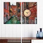 Canvas-Duvar-Saati-Venedik-Sokaklari