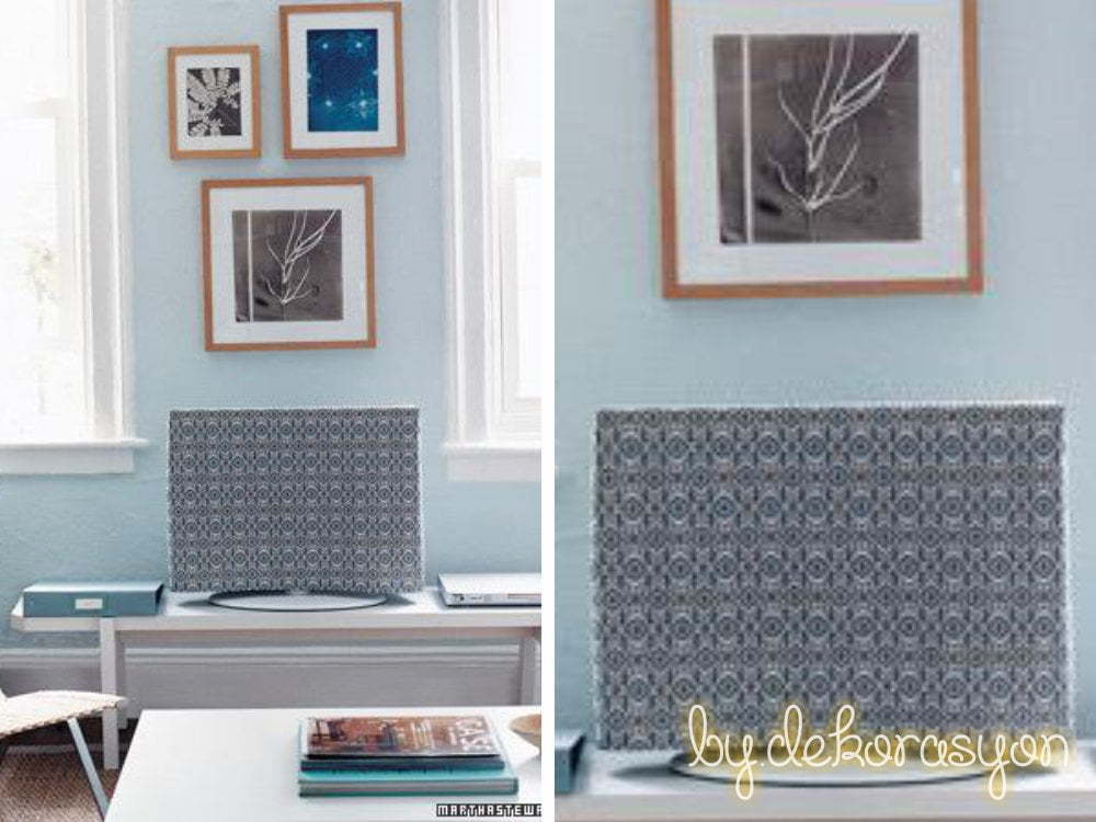 Bilgisayar monitörü için yapılmış dekoratif bir kılıf