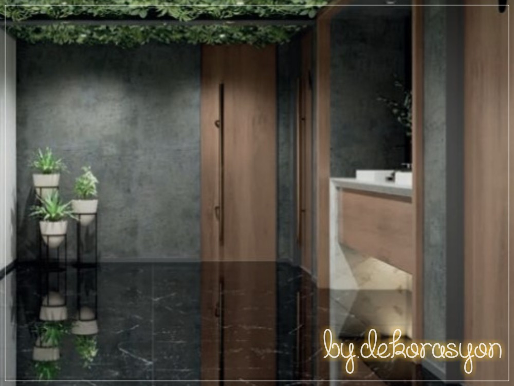 Qua Granite 7mm inceliğindeki doğal seramik plakaların yakın plan görünümü
